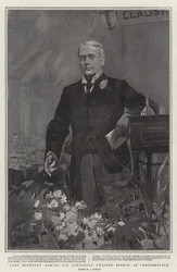 Lord Rosebery making his anxiously awaited Speech at Chesterfield